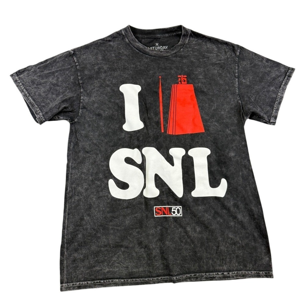 SNL 50 Saturday Night Live More Cowbell Graphic Tee Acid Wash Black Mens Medium
